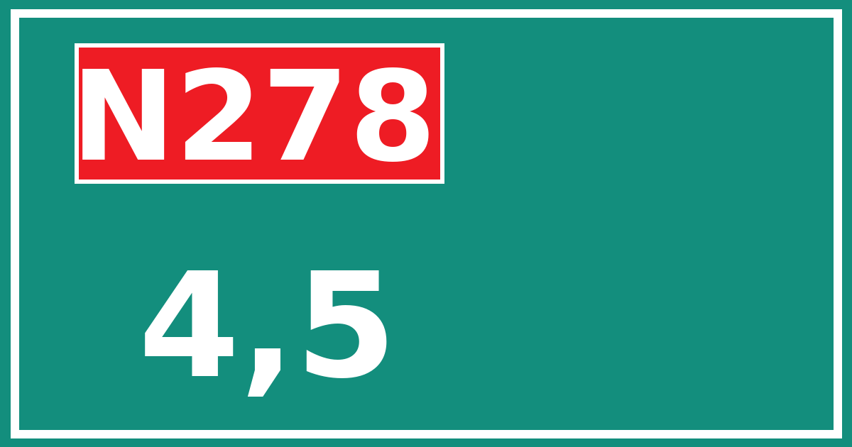 Hectometerbord N278 4,5