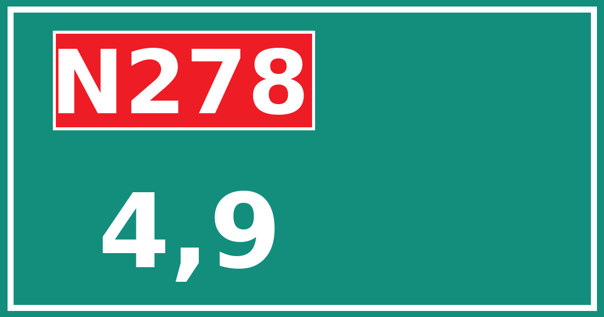 Hectometerbord N278 4,9