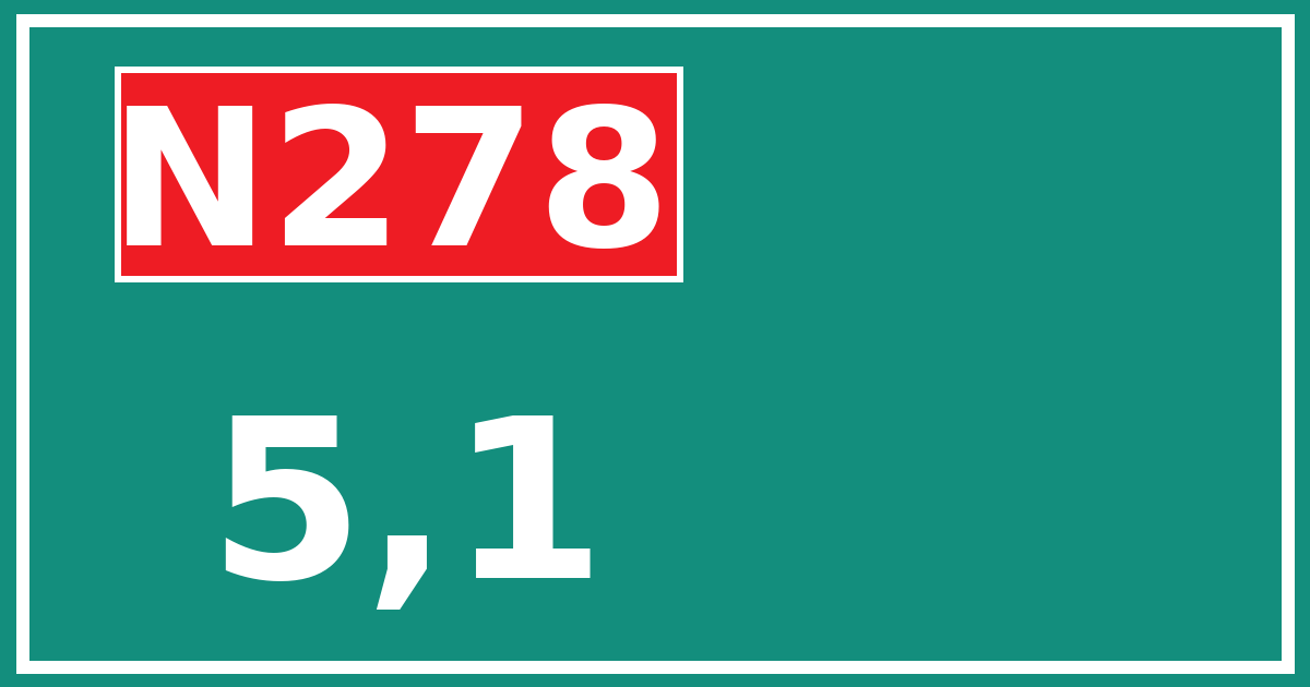 Hectometerbord N278 5,1