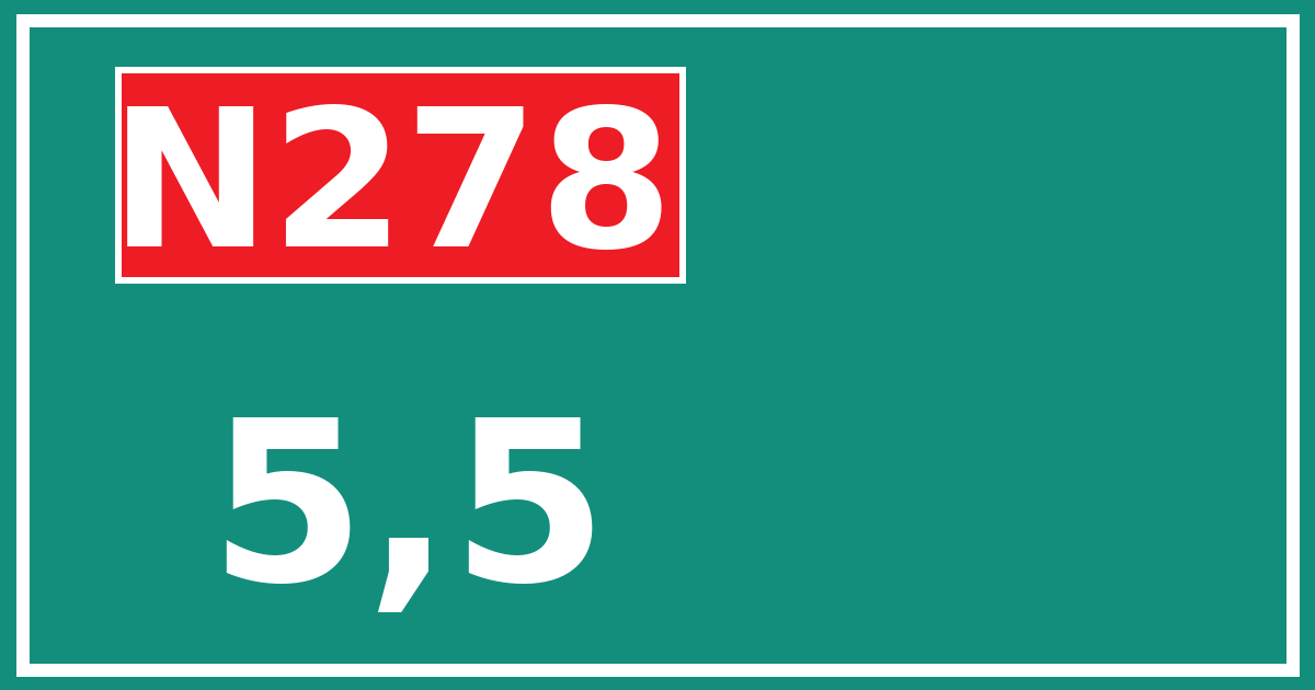 Hectometerbord N278 5,5