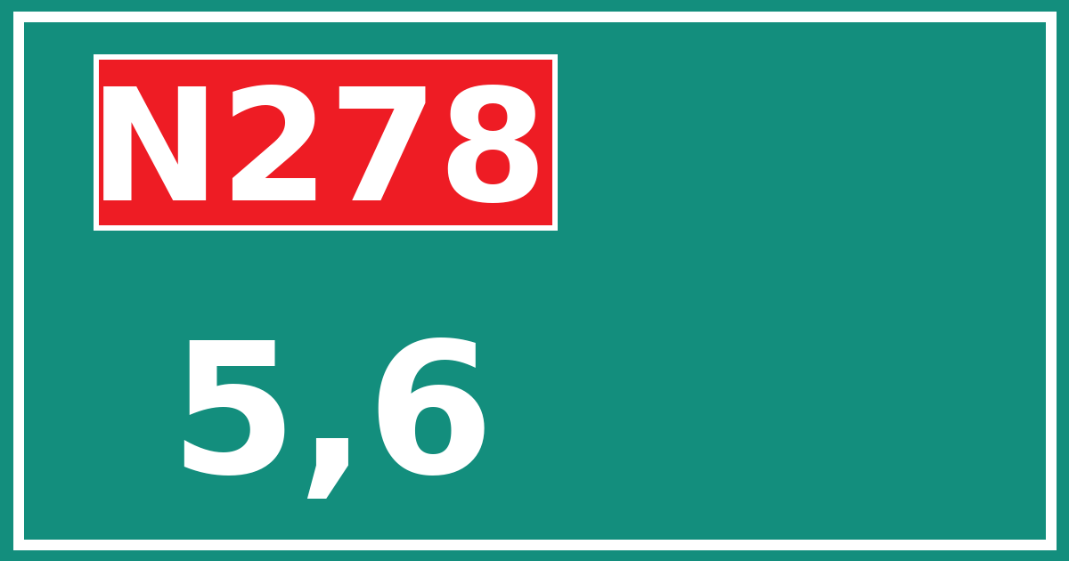 Hectometerbord N278 5,6