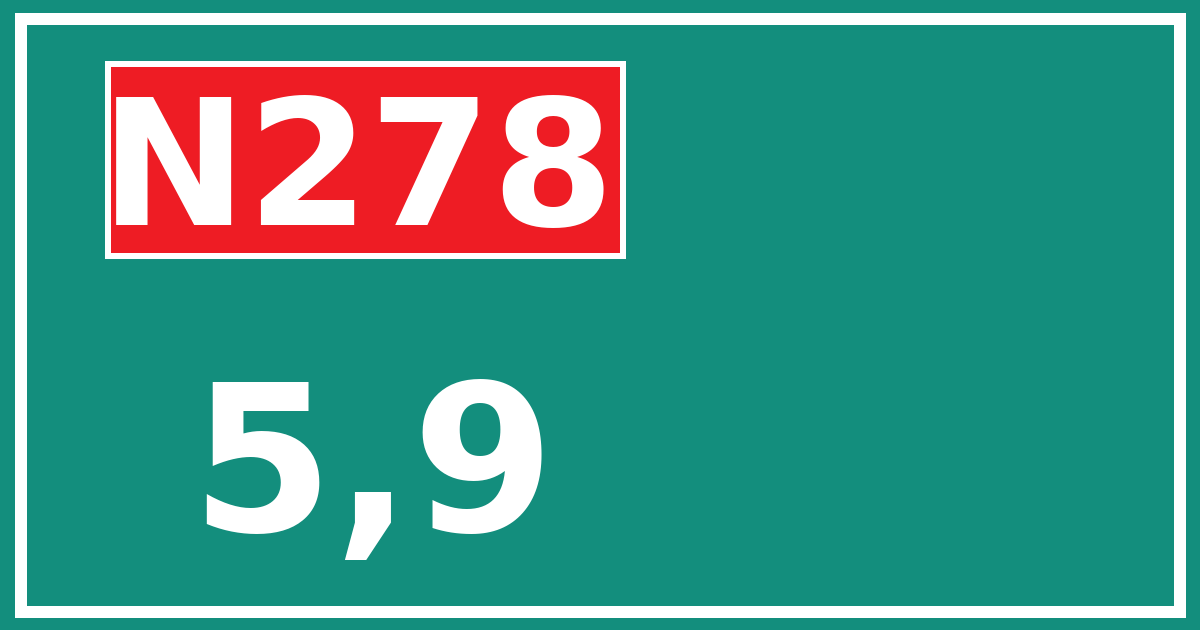 Hectometerbord N278 5,9