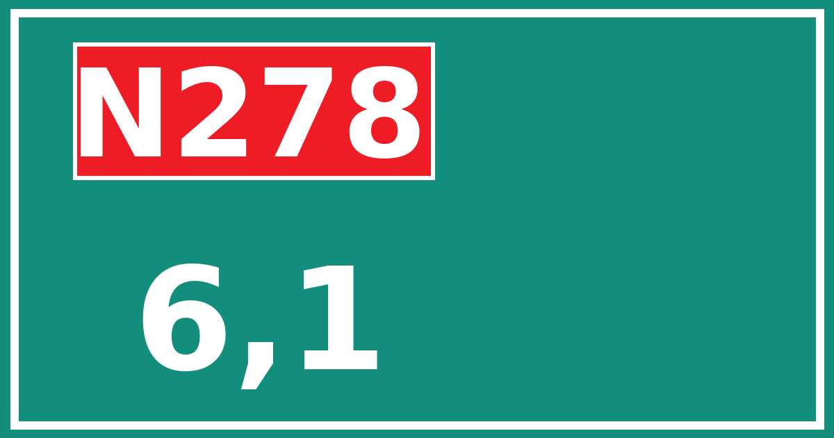 Hectometerbord N278 6,1