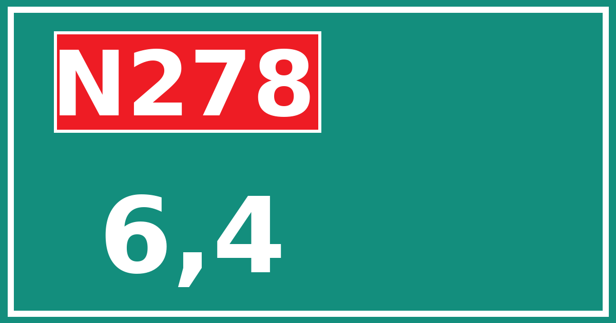 Hectometerbord N278 6,4