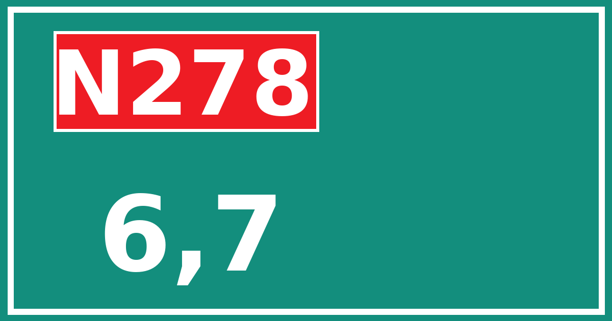 Hectometerbord N278 6,7