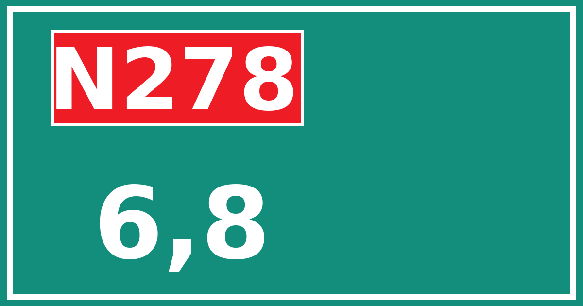 Hectometerbord N278 6,8