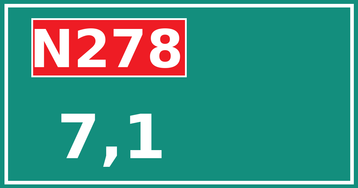 Hectometerbord N278 7,1
