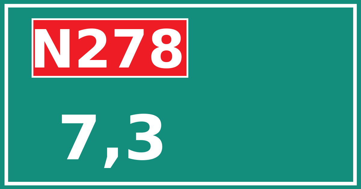 Hectometerbord N278 7,3