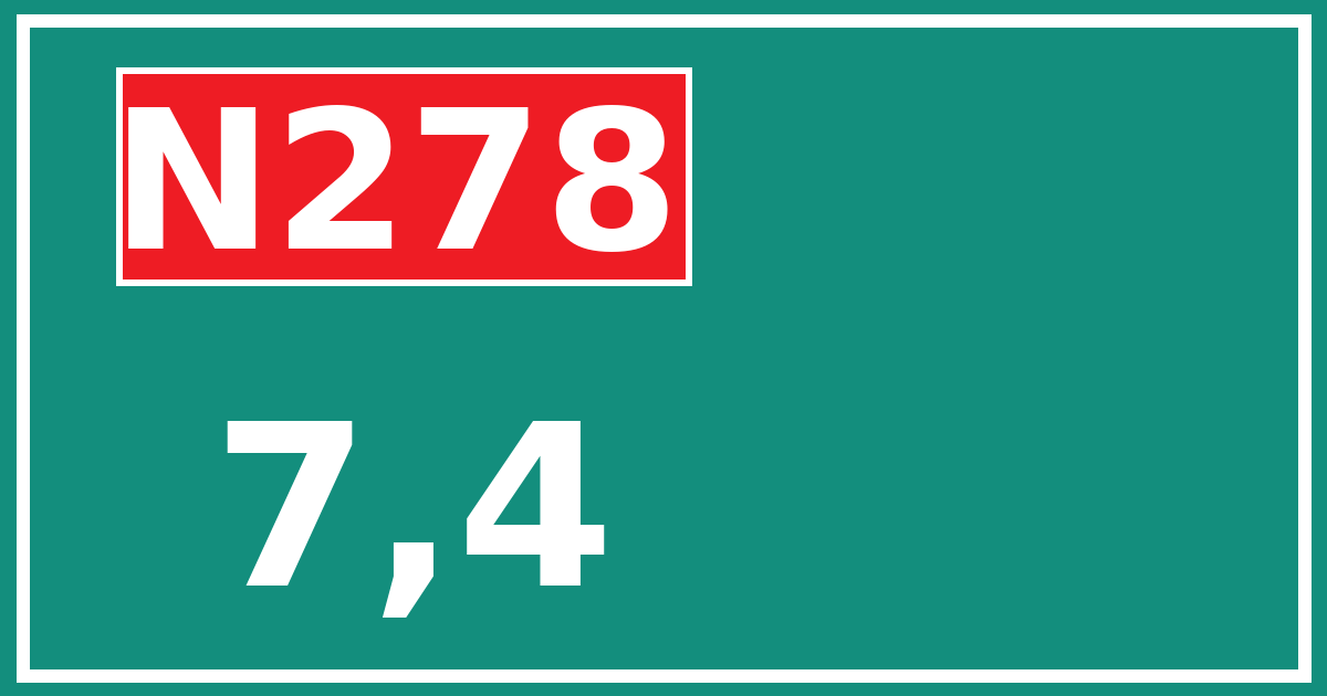 Hectometerbord N278 7,4