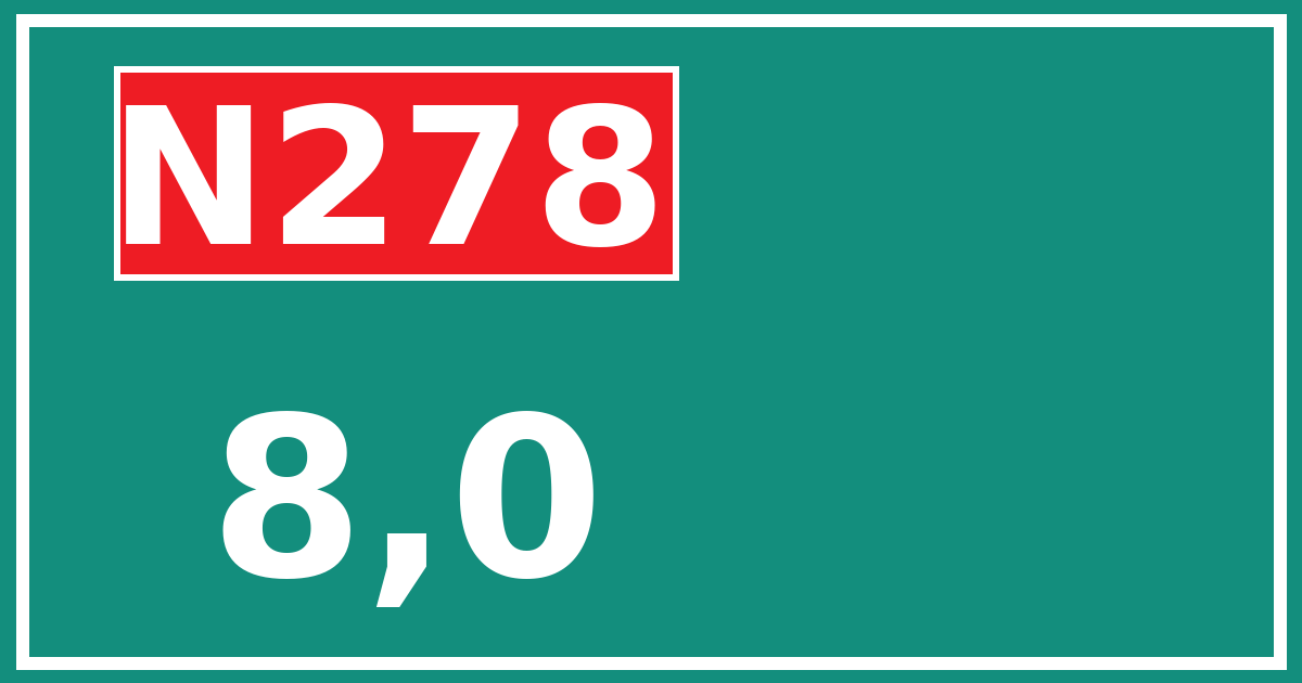 Hectometerbord N278 8,0
