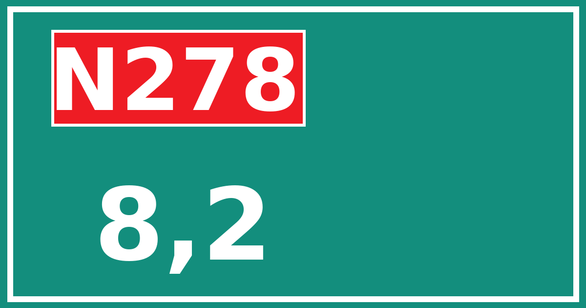 Hectometerbord N278 8,2