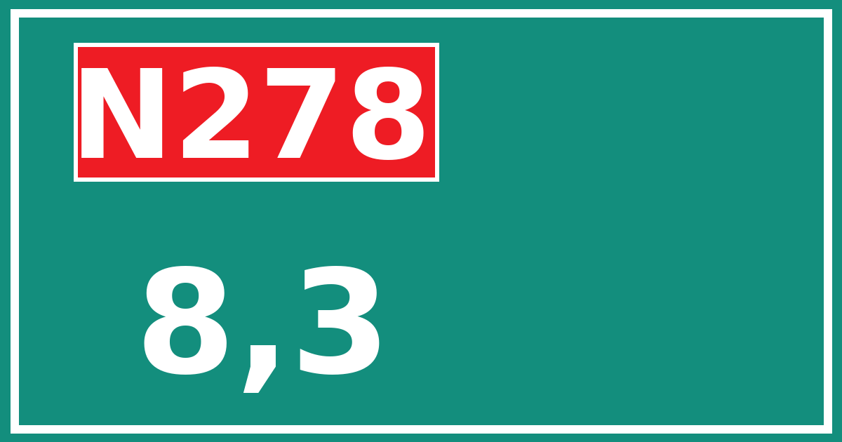 Hectometerbord N278 8,3
