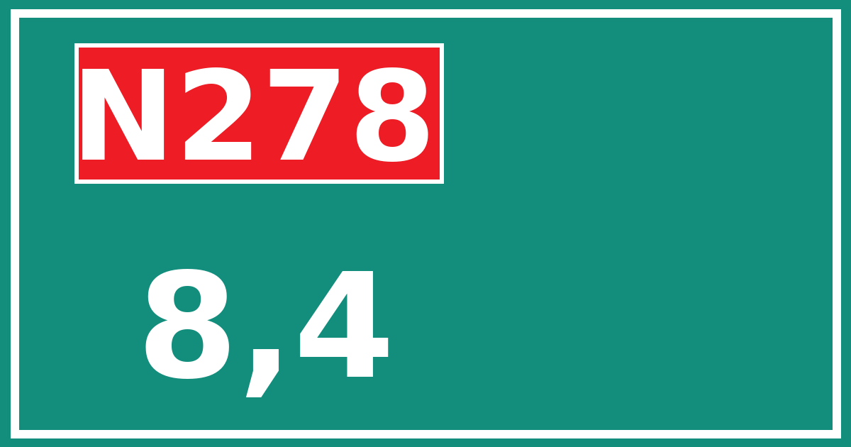 Hectometerbord N278 8,4