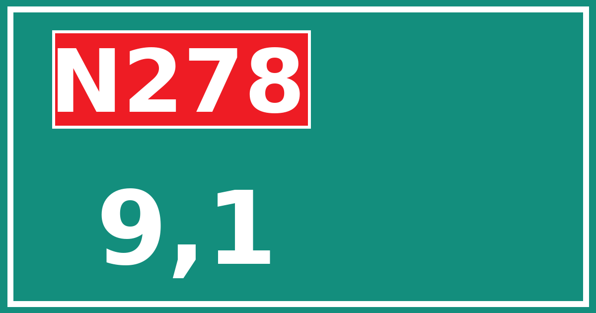 Hectometerbord N278 9,1