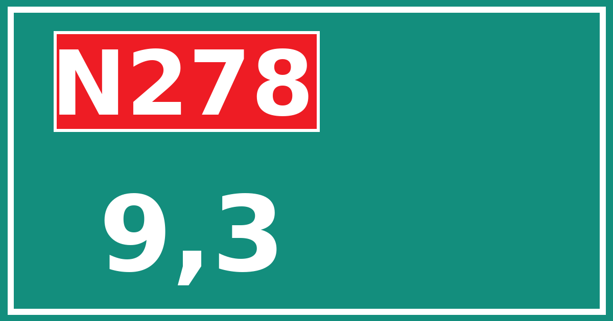 Hectometerbord N278 9,3