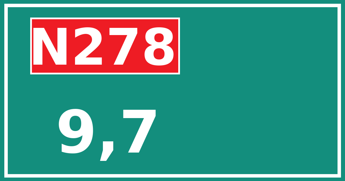 Hectometerbord N278 9,7