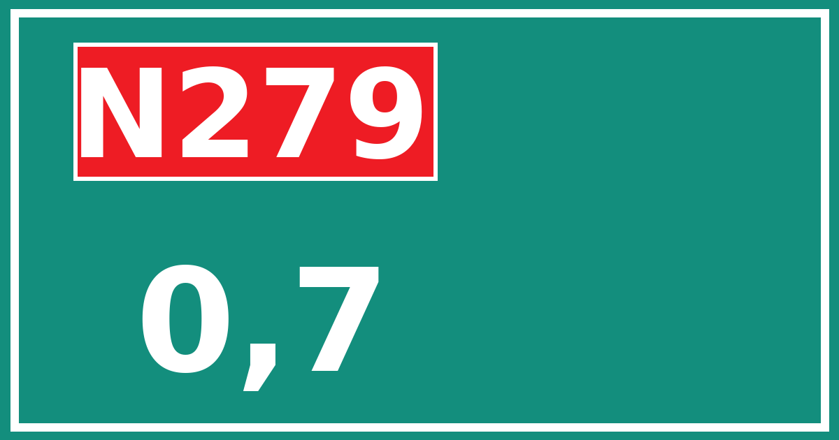 Hectometerbord N279 0,7