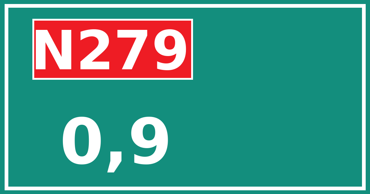 Hectometerbord N279 0,9