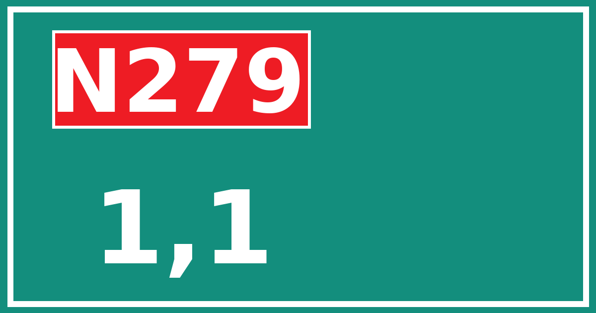 Hectometerbord N279 1,1
