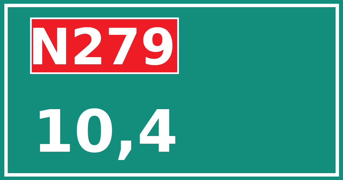 Hectometerbord N279 10,4
