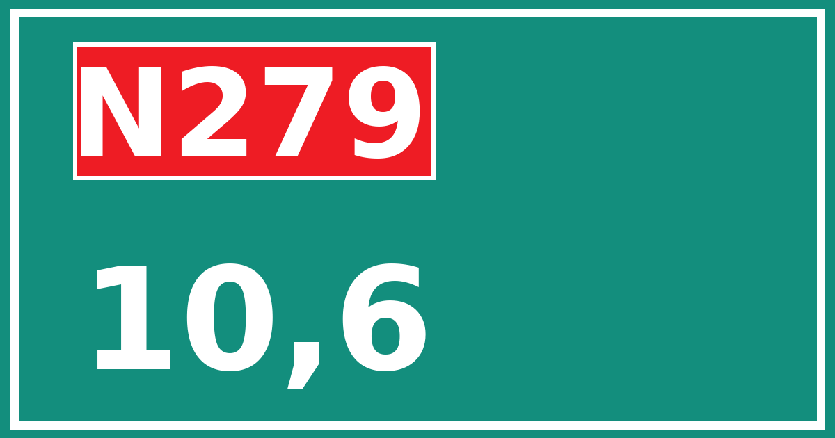 Hectometerbord N279 10,6
