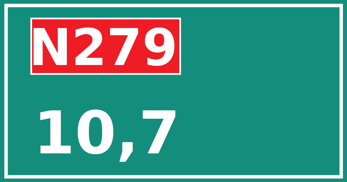 Hectometerbord N279 10,7