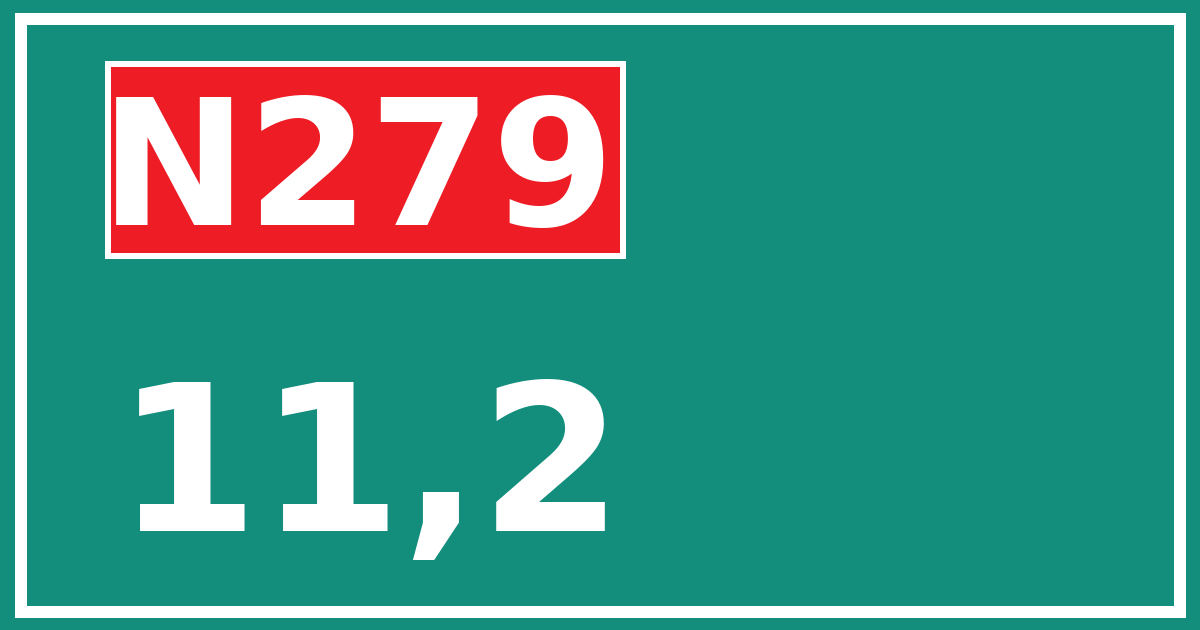Hectometerbord N279 11,2