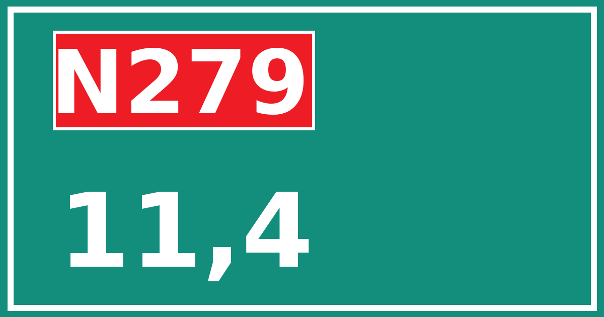 Hectometerbord N279 11,4