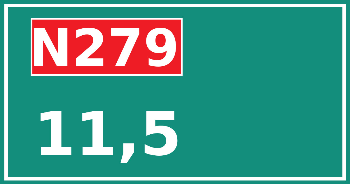 Hectometerbord N279 11,5