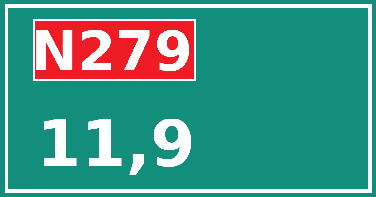 Hectometerbord N279 11,9