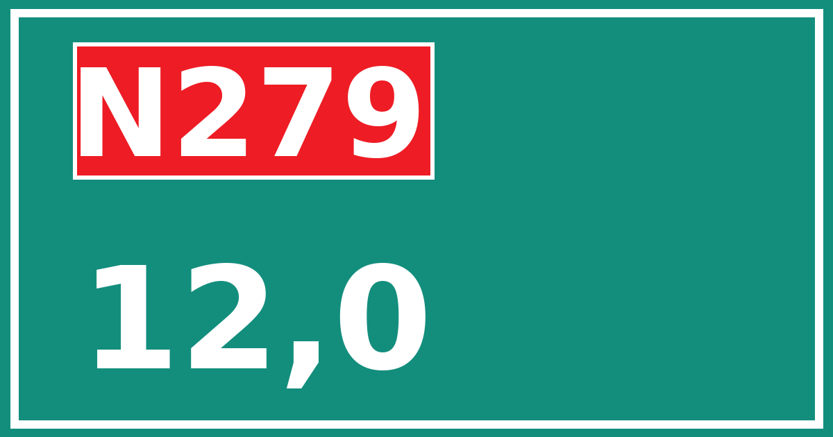 Hectometerbord N279 12,0