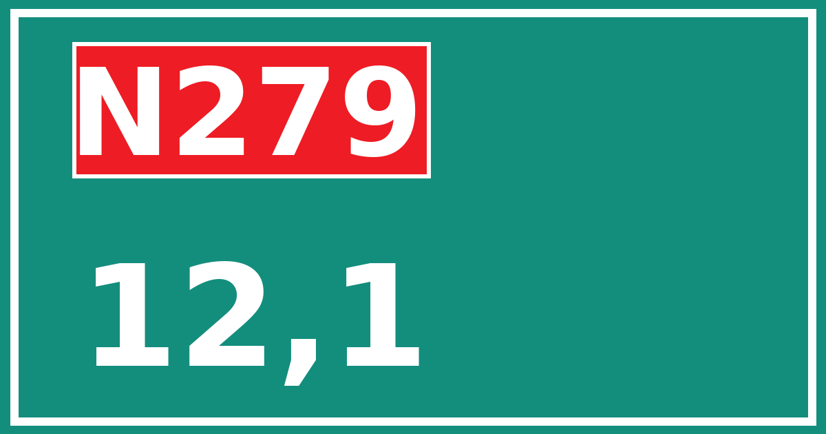 Hectometerbord N279 12,1