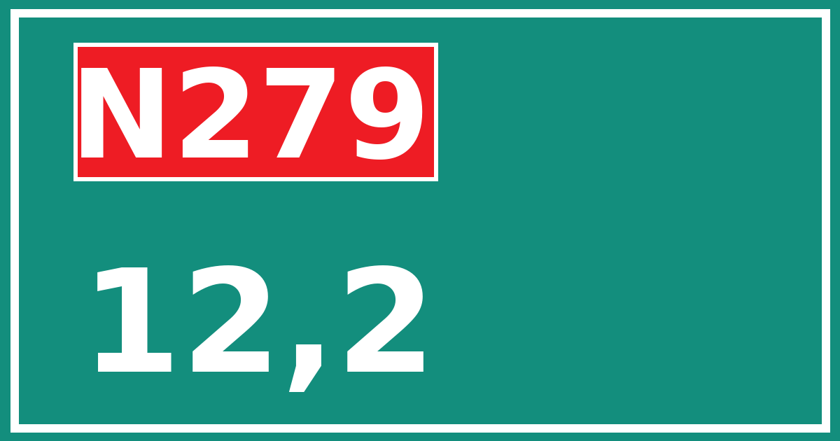 Hectometerbord N279 12,2