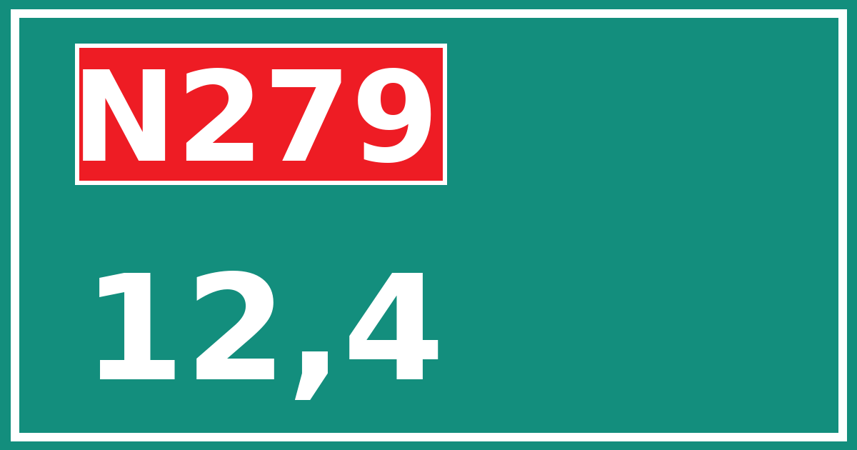 Hectometerbord N279 12,4