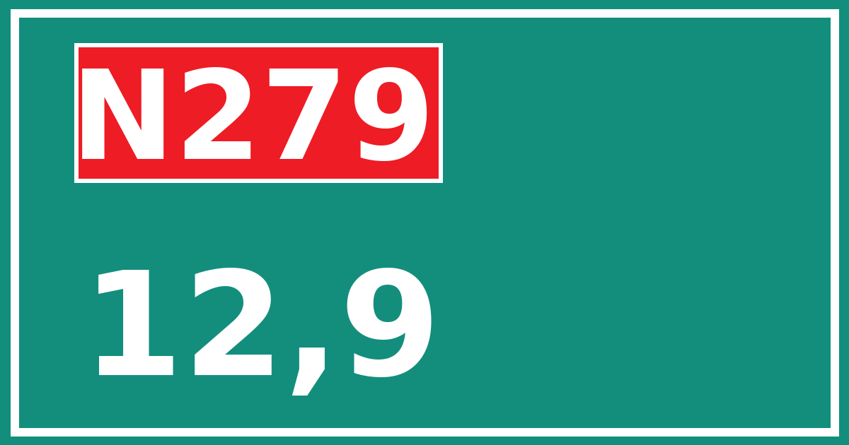 Hectometerbord N279 12,9