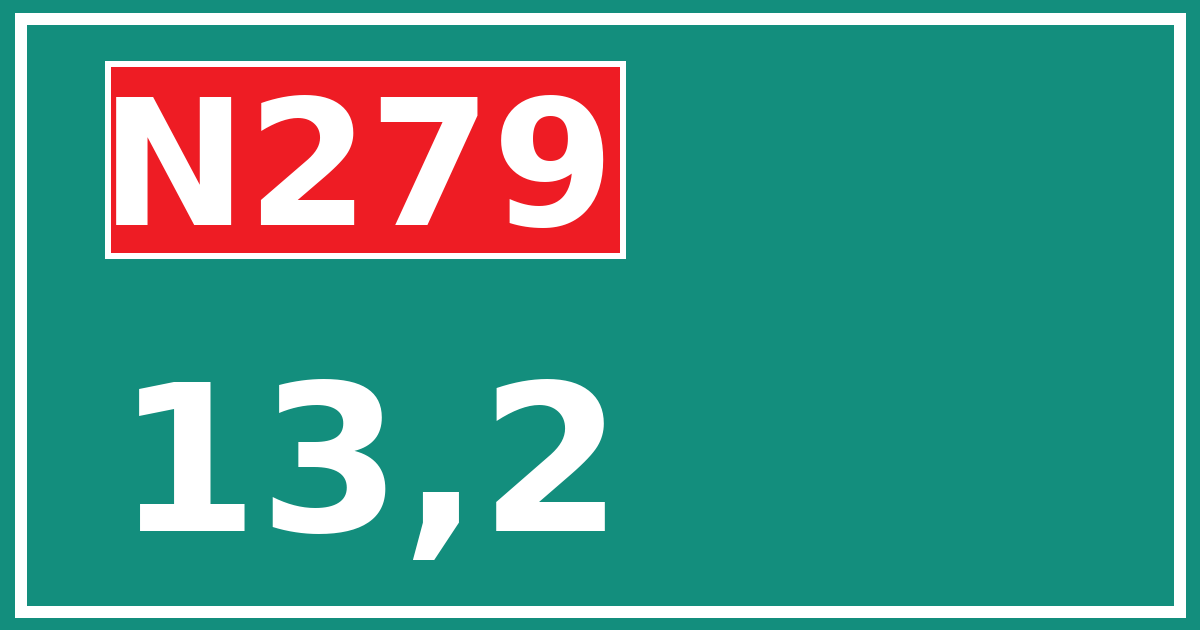 Hectometerbord N279 13,2