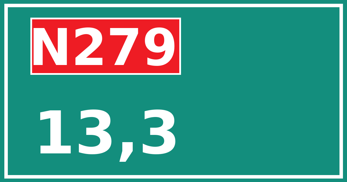 Hectometerbord N279 13,3