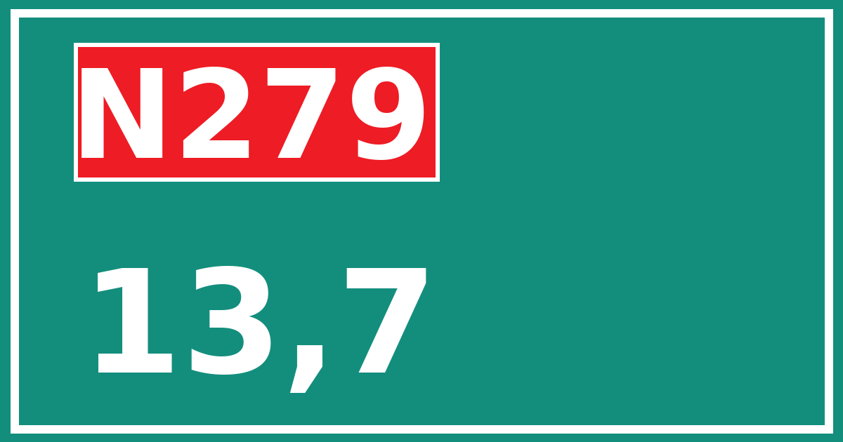 Hectometerbord N279 13,7