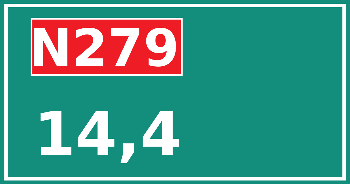 Hectometerbord N279 14,4