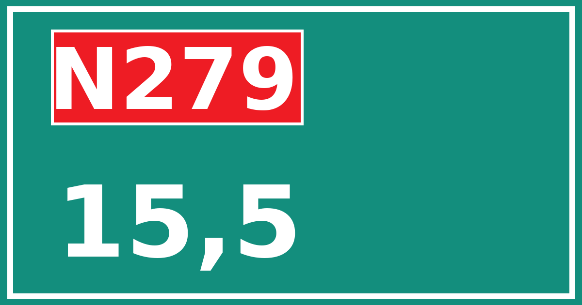 Hectometerbord N279 15,5