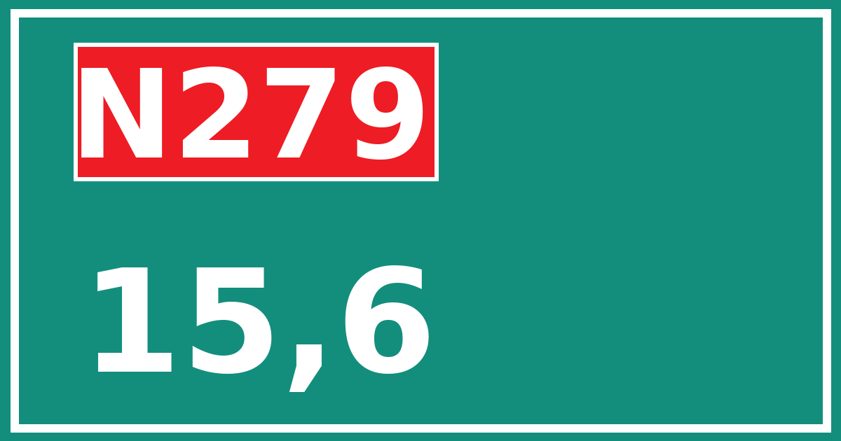 Hectometerbord N279 15,6
