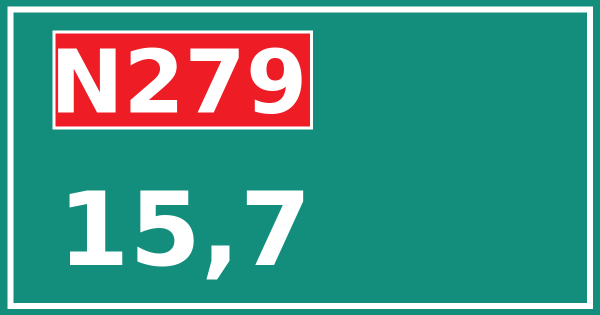 Hectometerbord N279 15,7