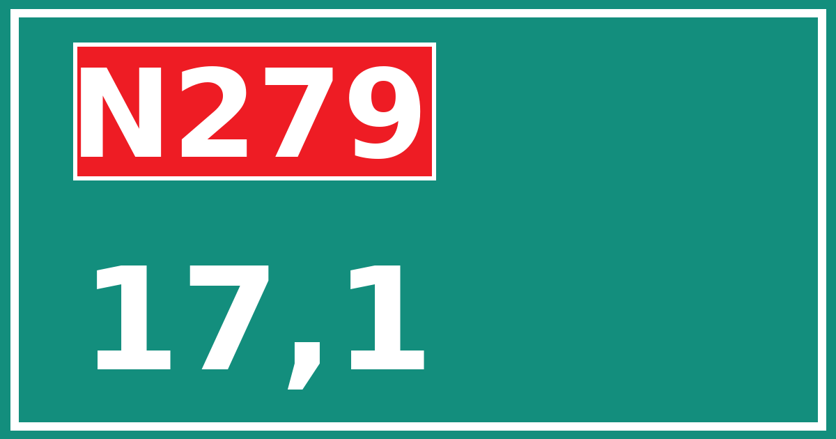 Hectometerbord N279 17,1