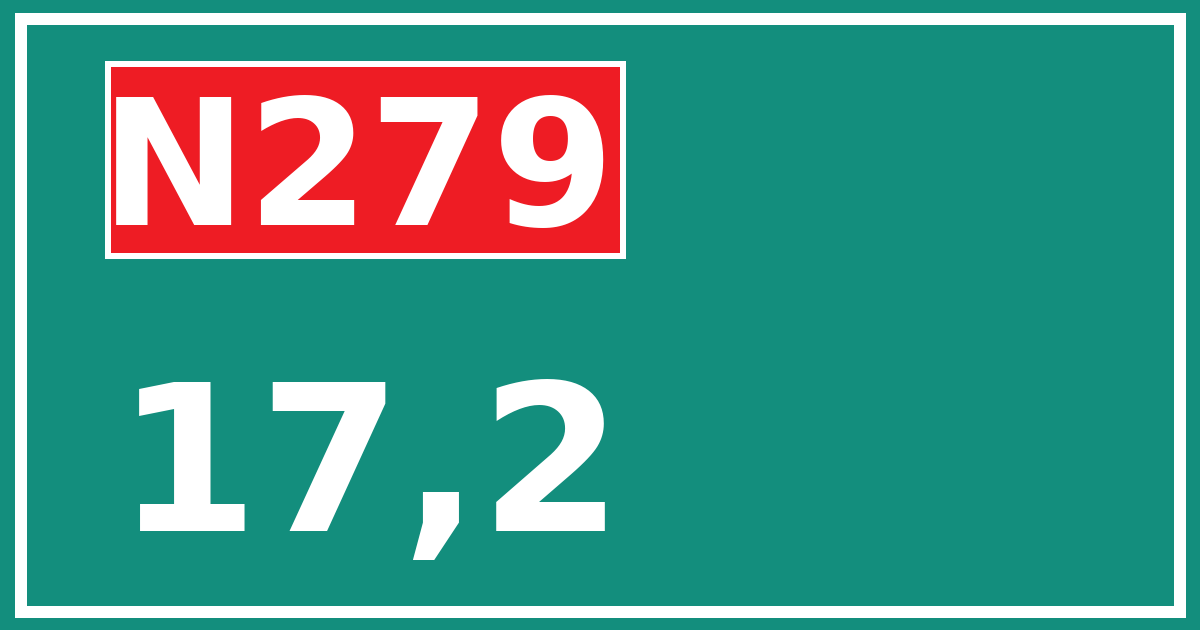 Hectometerbord N279 17,2