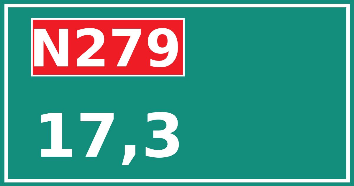 Hectometerbord N279 17,3