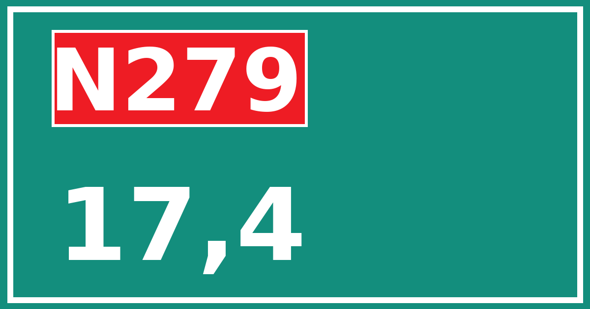Hectometerbord N279 17,4