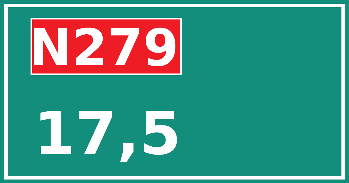 Hectometerbord N279 17,5