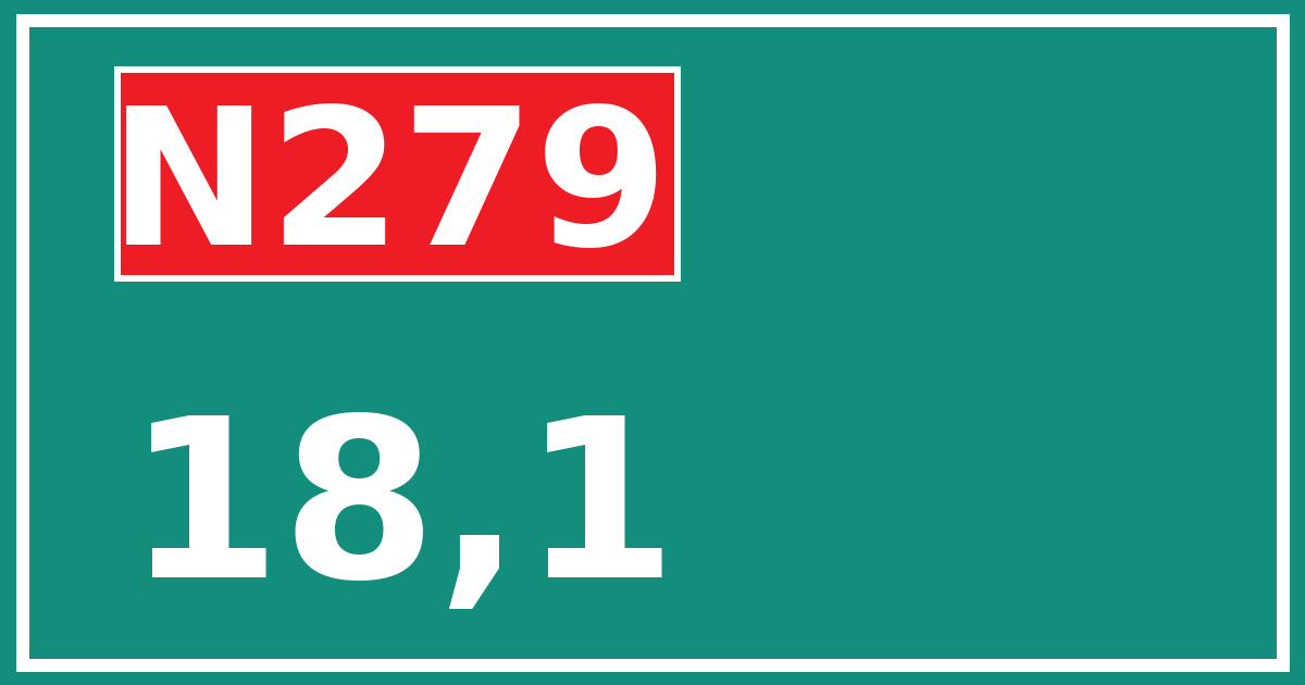 Hectometerbord N279 18,1