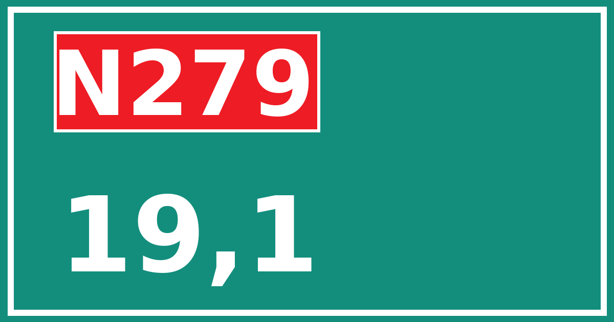 Hectometerbord N279 19,1