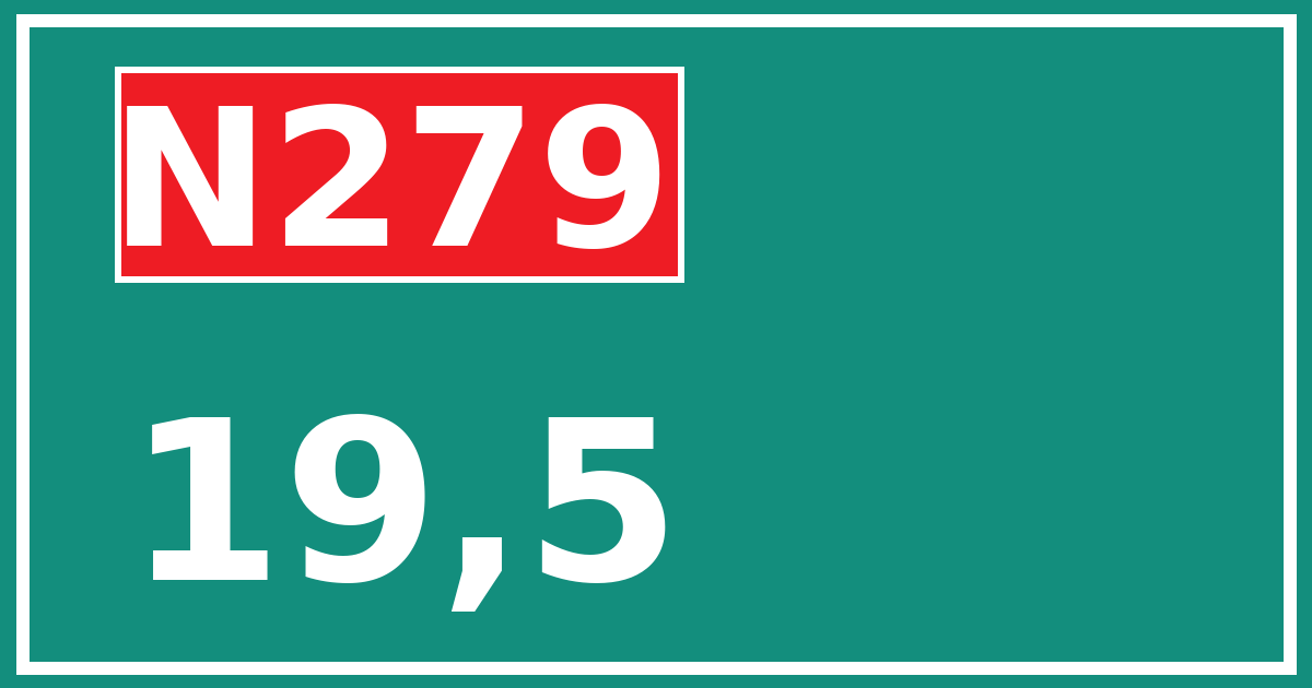Hectometerbord N279 19,5